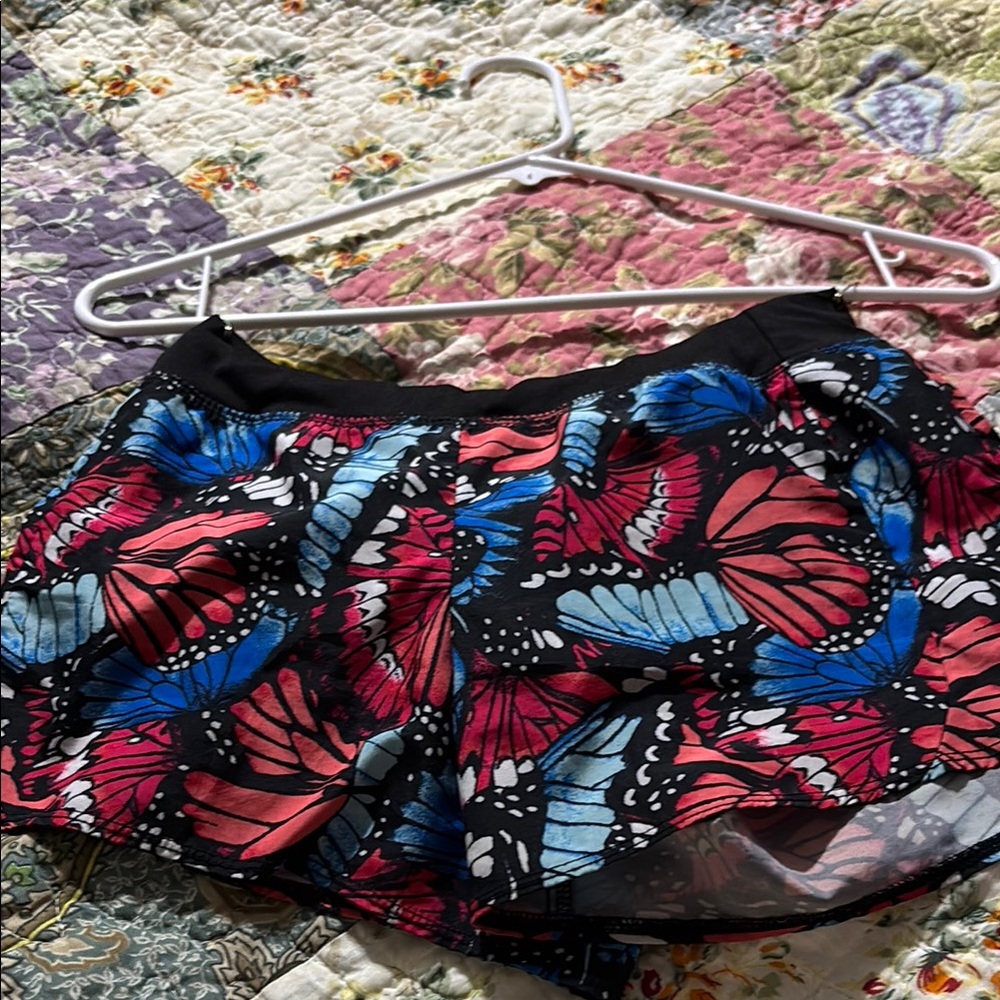Colorful Butterfly Print Shorts
